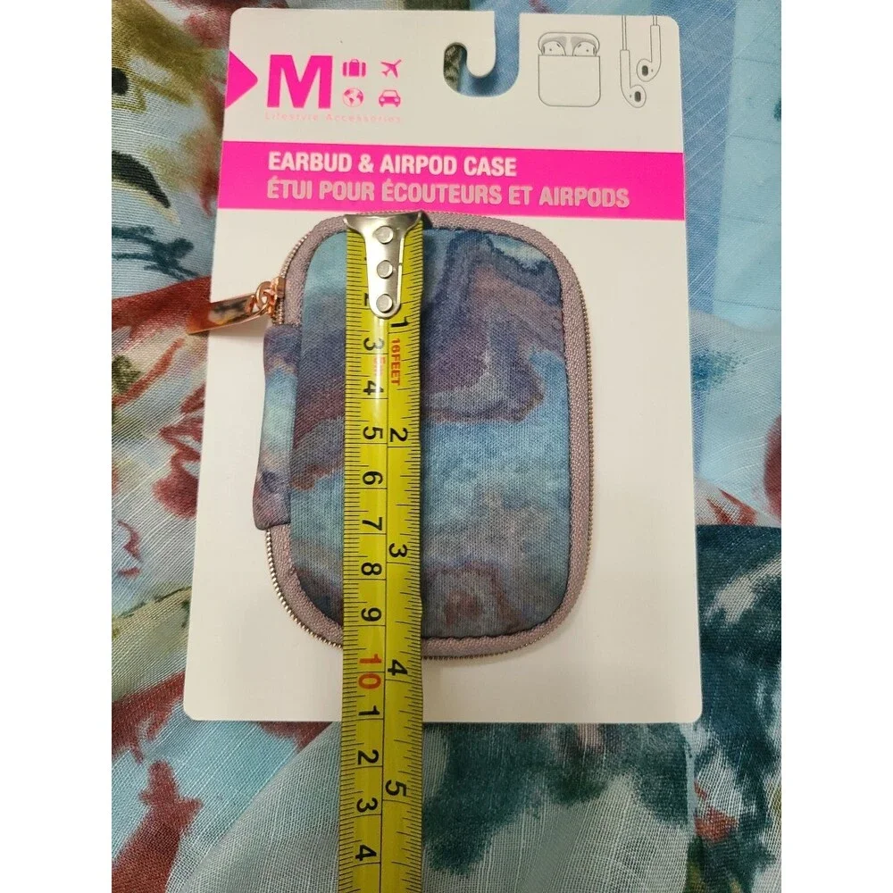 M Lifestyles Accessories AirPod Case Marbled Pink/Blue Print